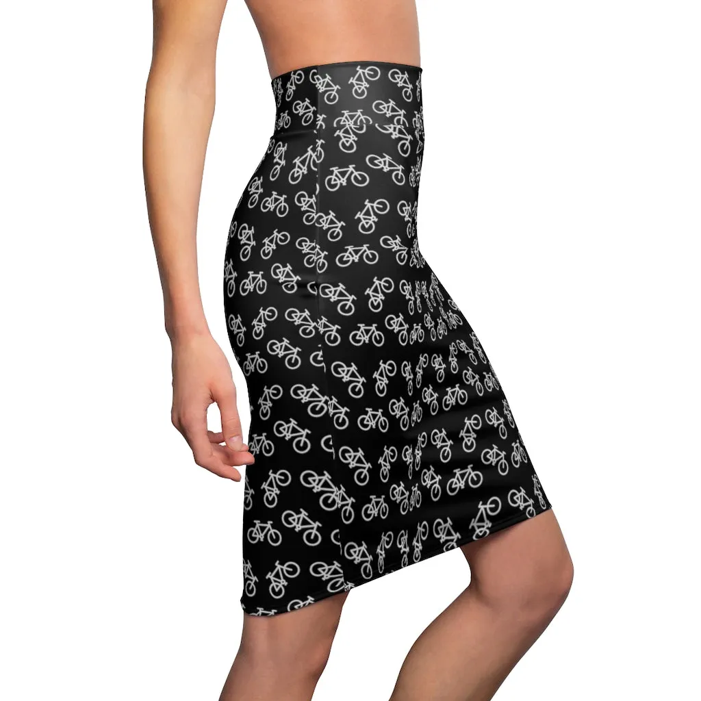 "Bicycle Lovers" All-Over bicycle Pencil Skirt