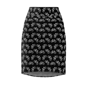 "Bicycle Lovers" All-Over bicycle Pencil Skirt