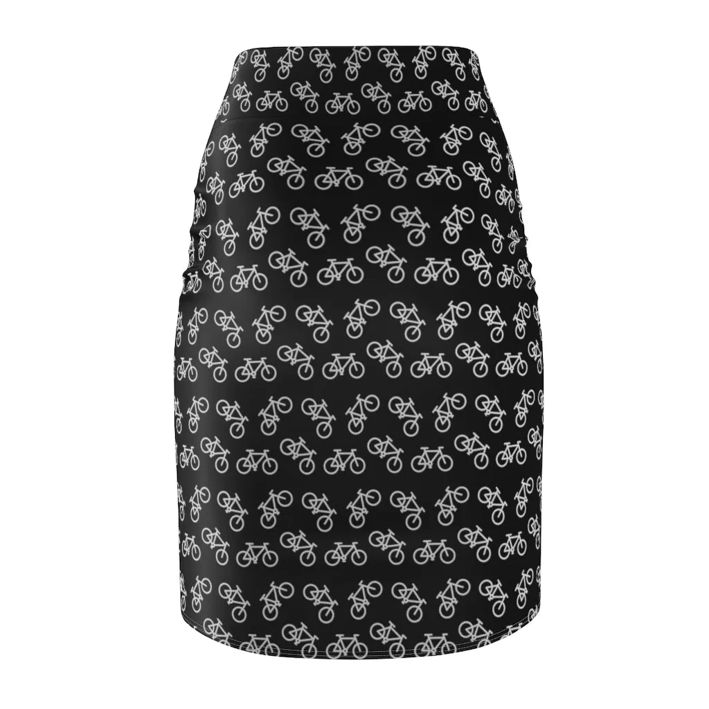 "Bicycle Lovers" All-Over bicycle Pencil Skirt