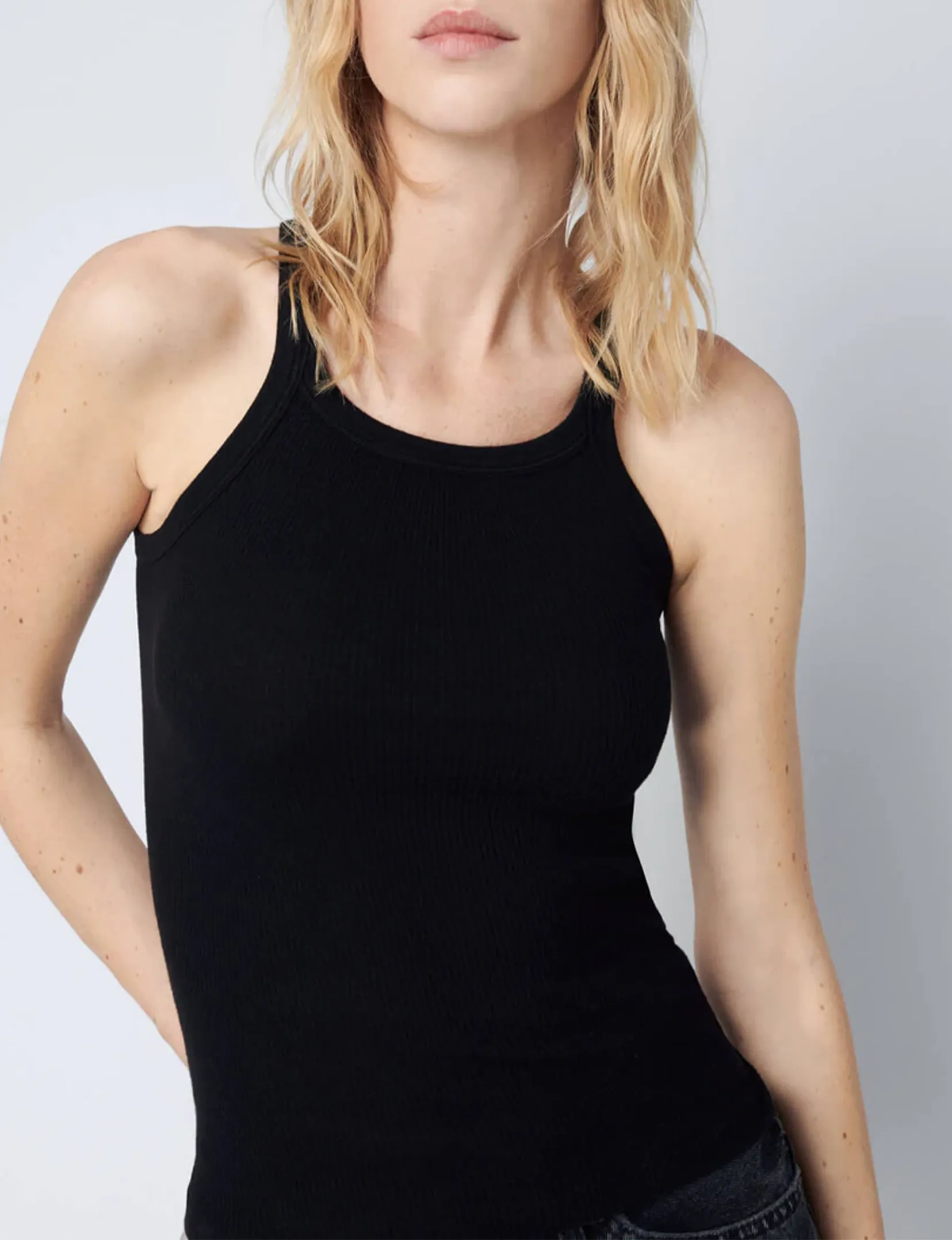 Ribbed Tank, Black