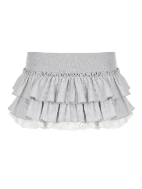 Ruffled layers mini skirt