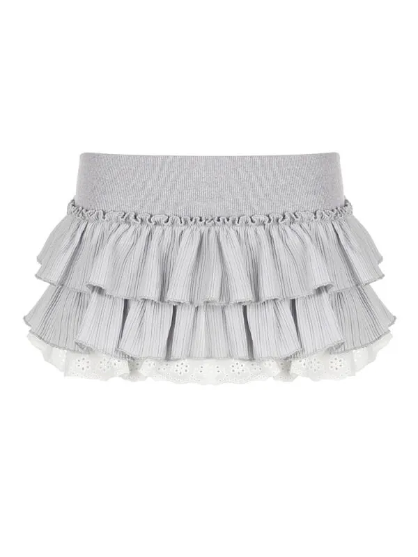 Ruffled layers mini skirt