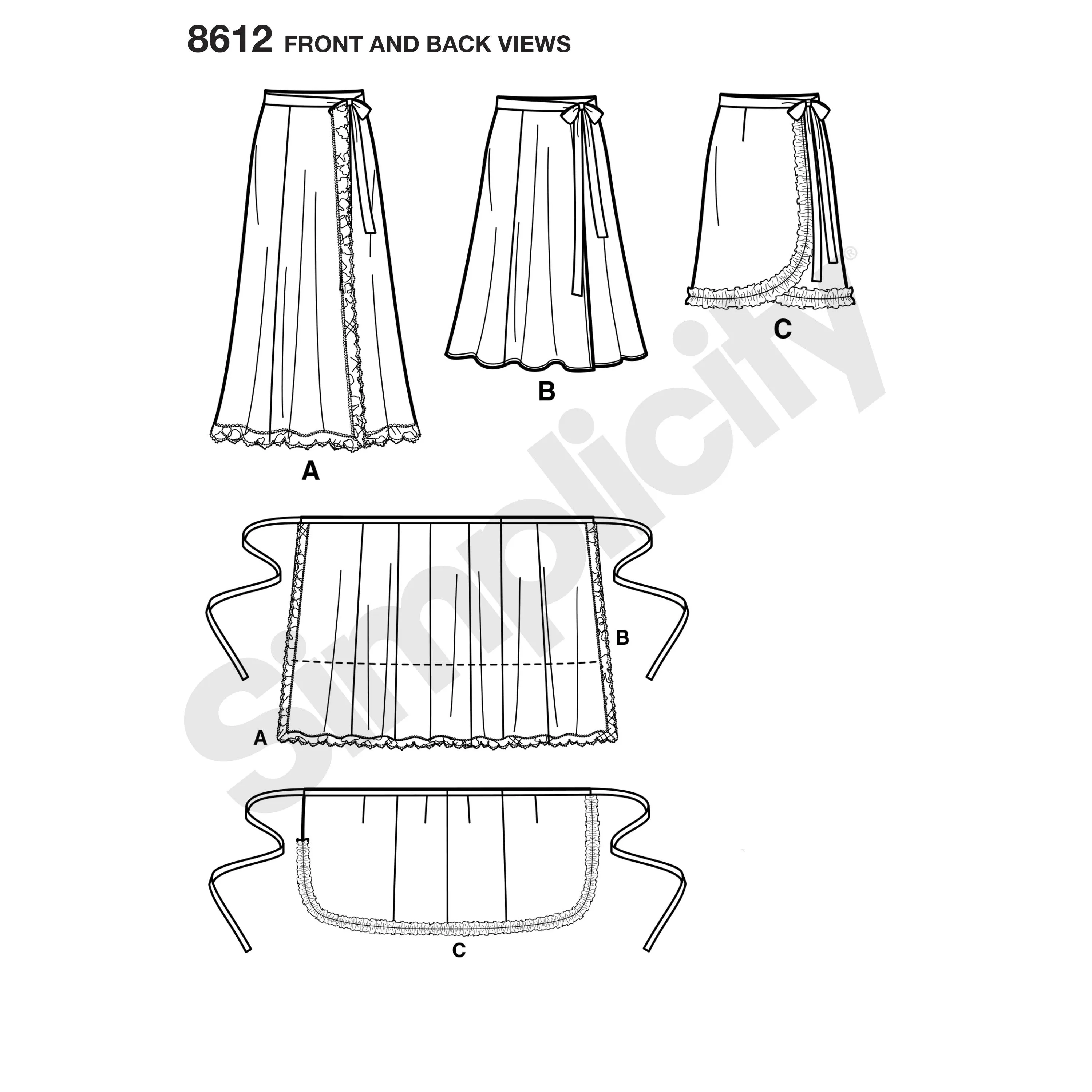 Simplicity Pattern 8612 Easy to sew wrap skirts