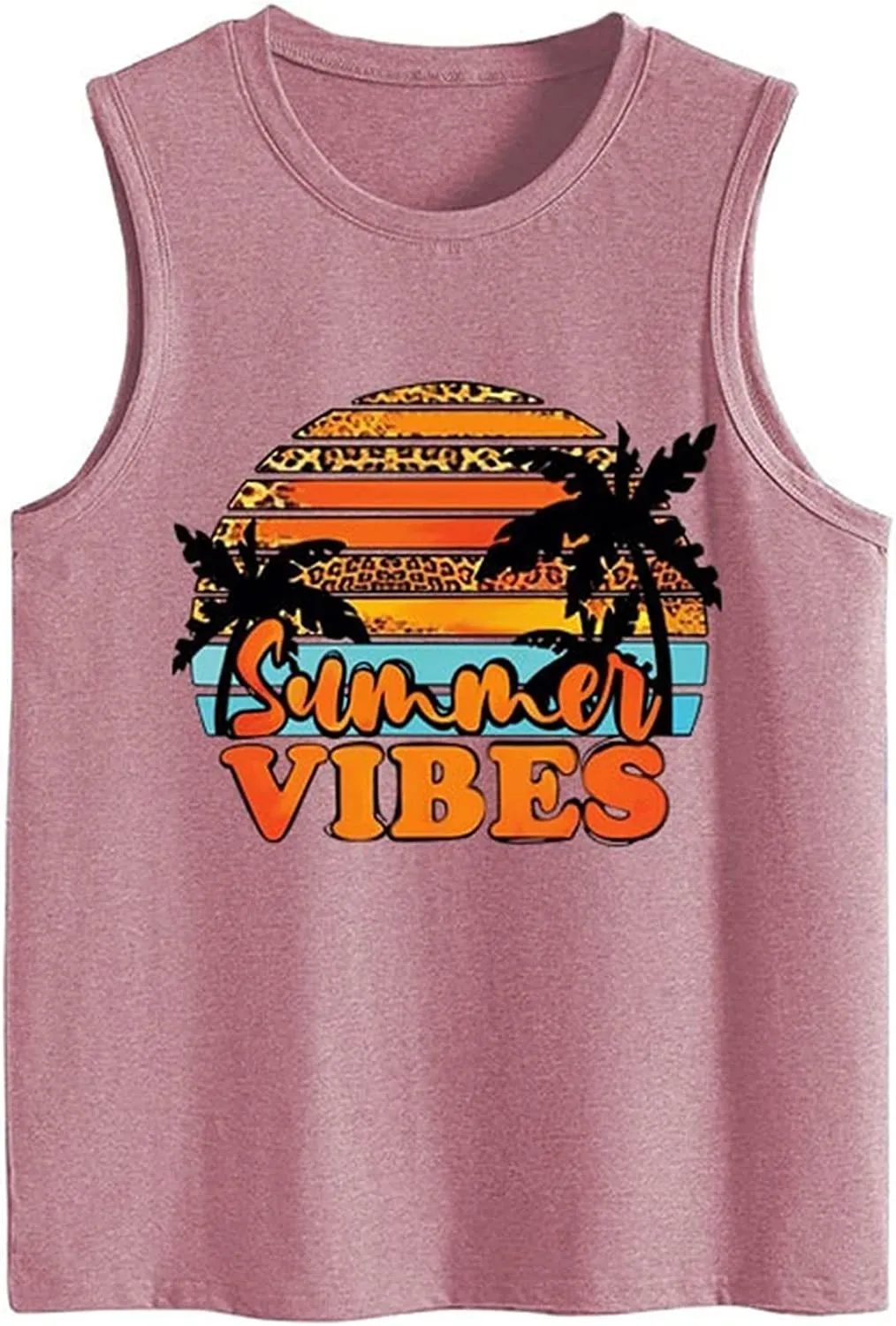 Summer Vibes Tank Tops Women Positive Life Holiday Quote Summer Vacation Cute Beach Shirt