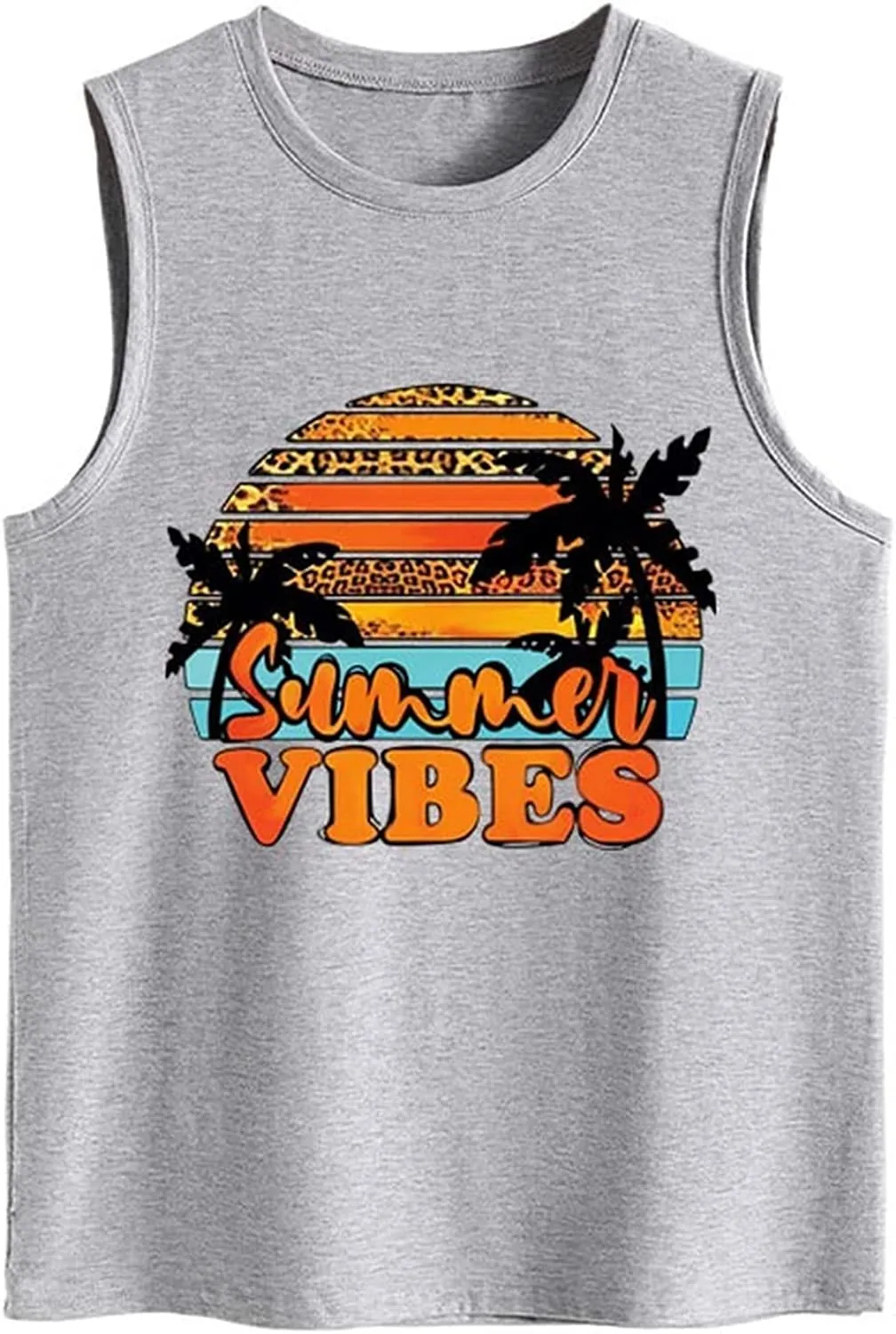 Summer Vibes Tank Tops Women Positive Life Holiday Quote Summer Vacation Cute Beach Shirt