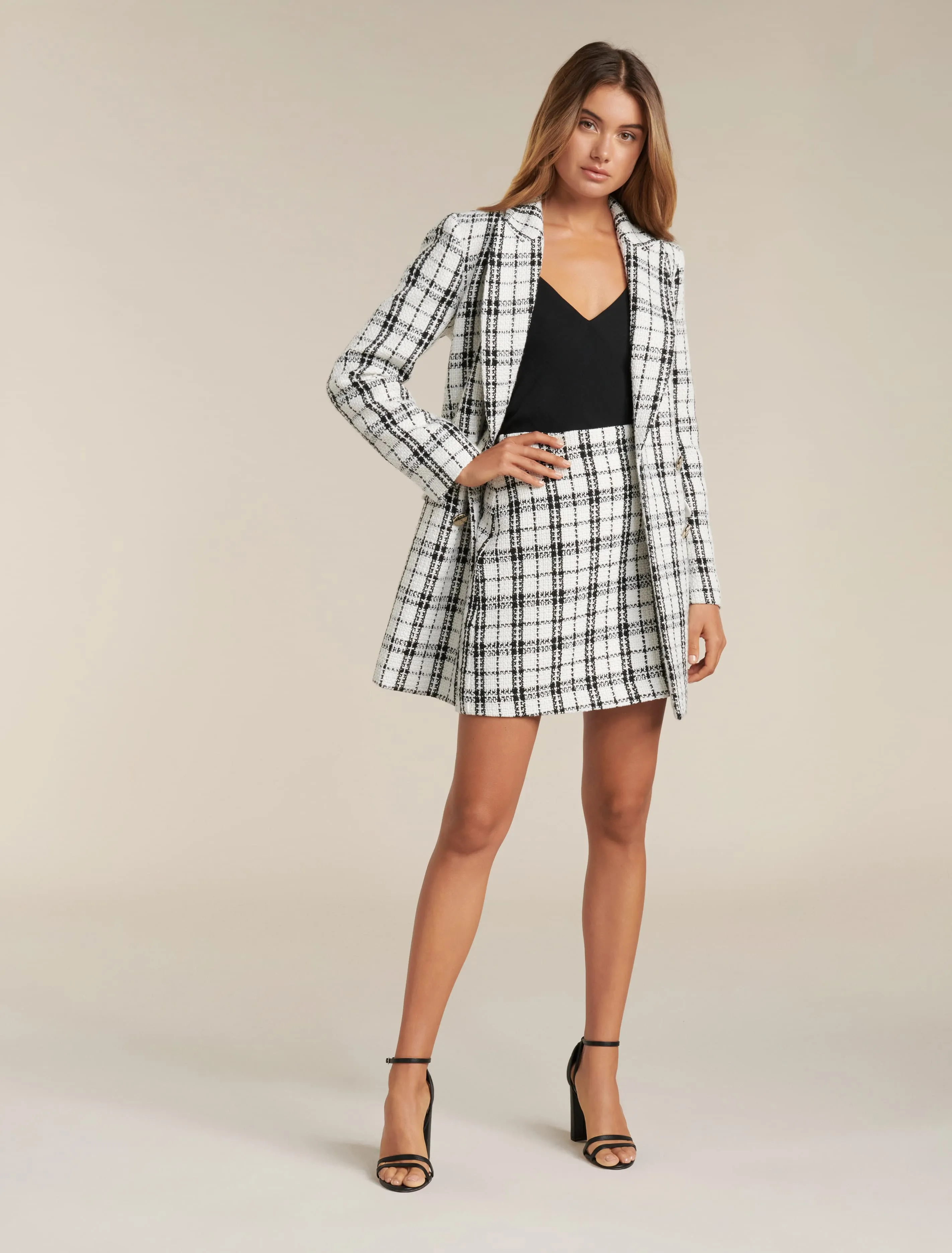 Talia Boucle Check Mini Skirts