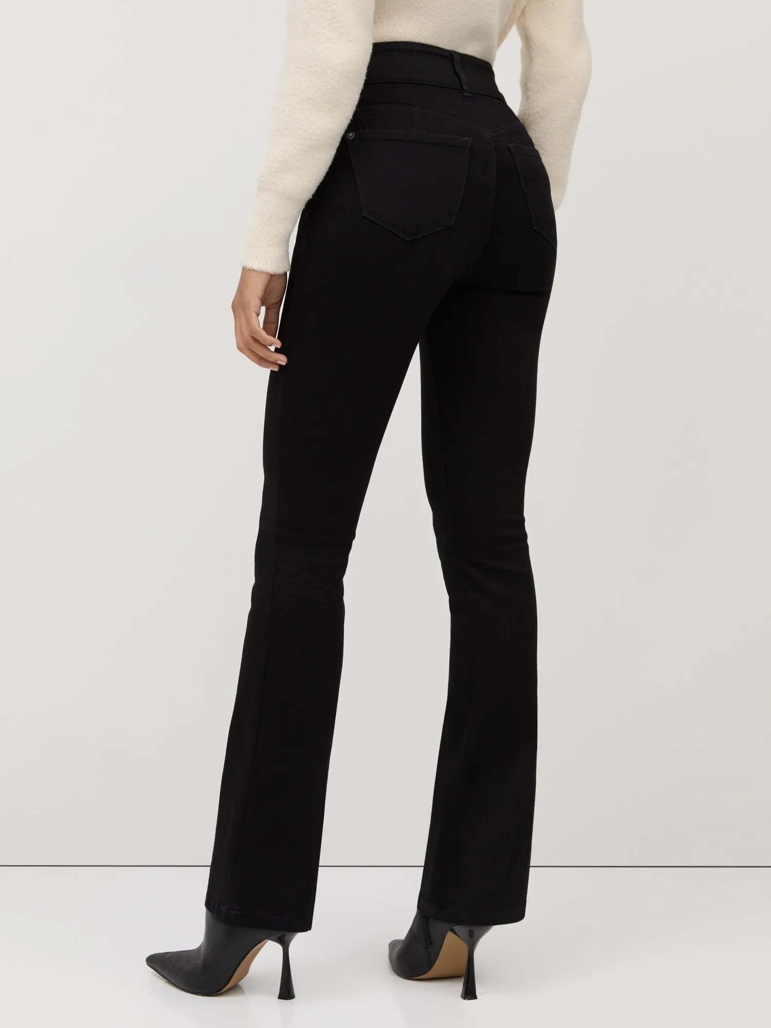 Tall Curvy High-Waisted Barely Bootcut Jeans - Black