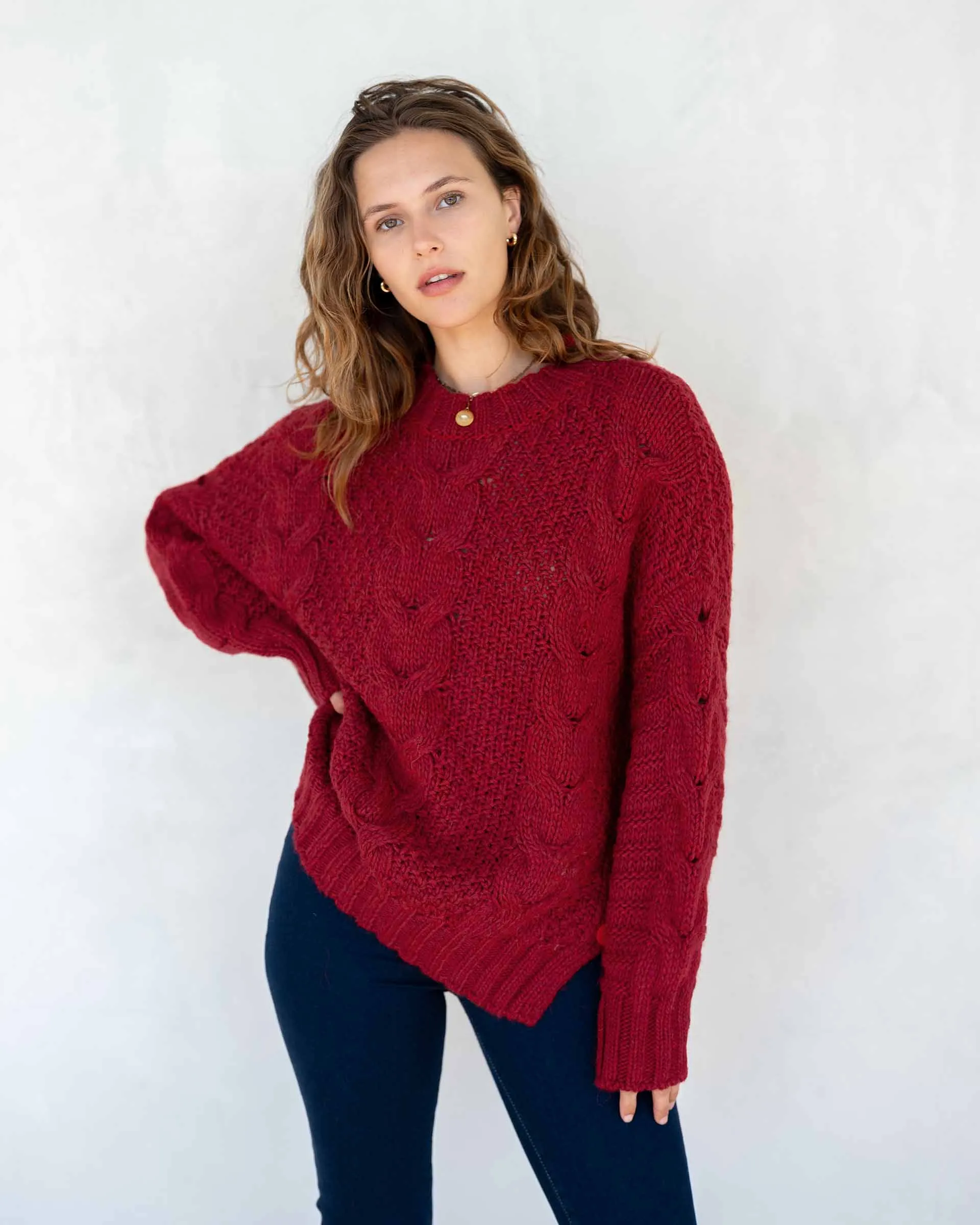 Topanga Cable Crewneck Sweater