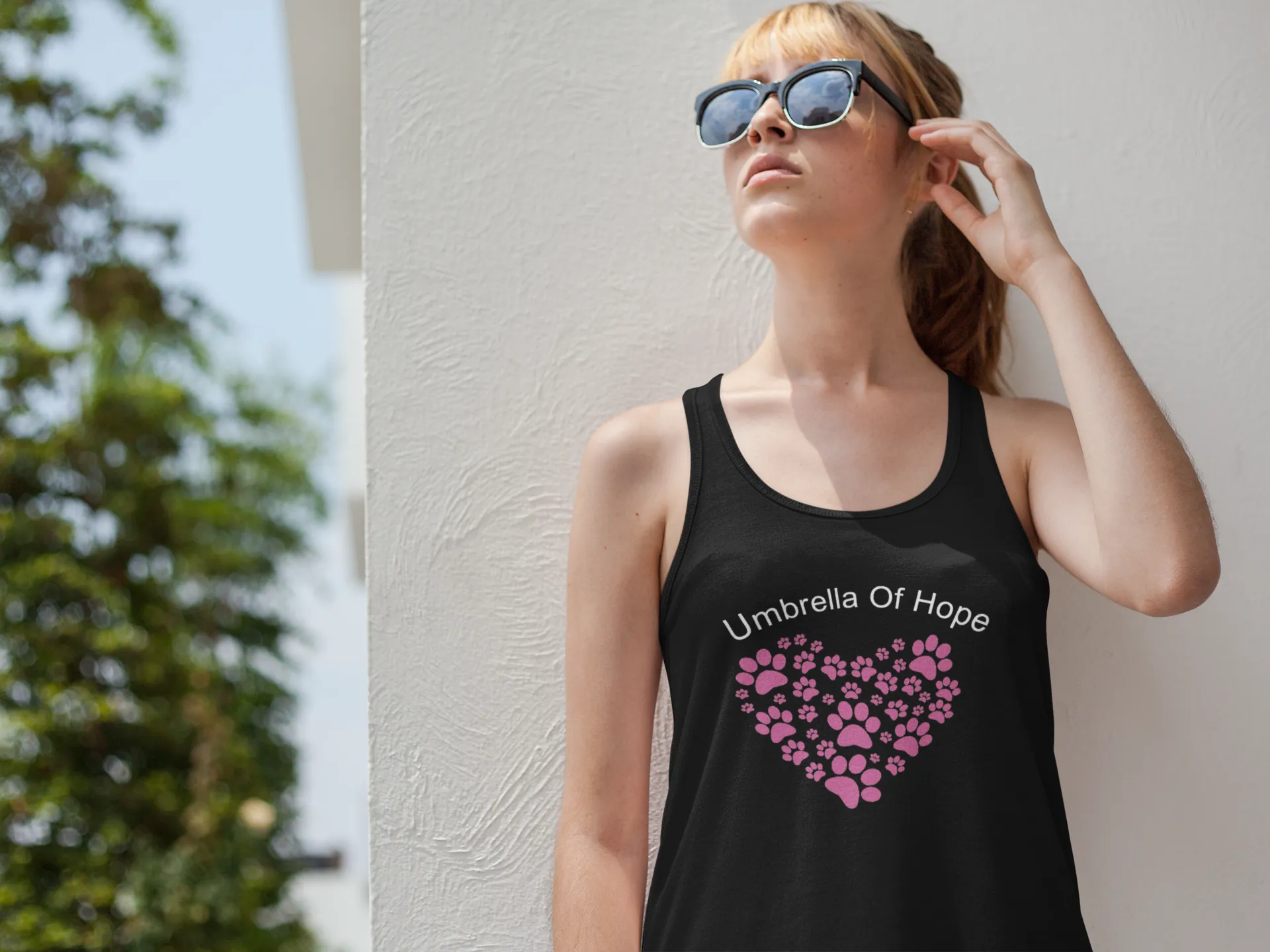 Umbrella of Hope Flowy Heart Paw Tank (Available in several colors)