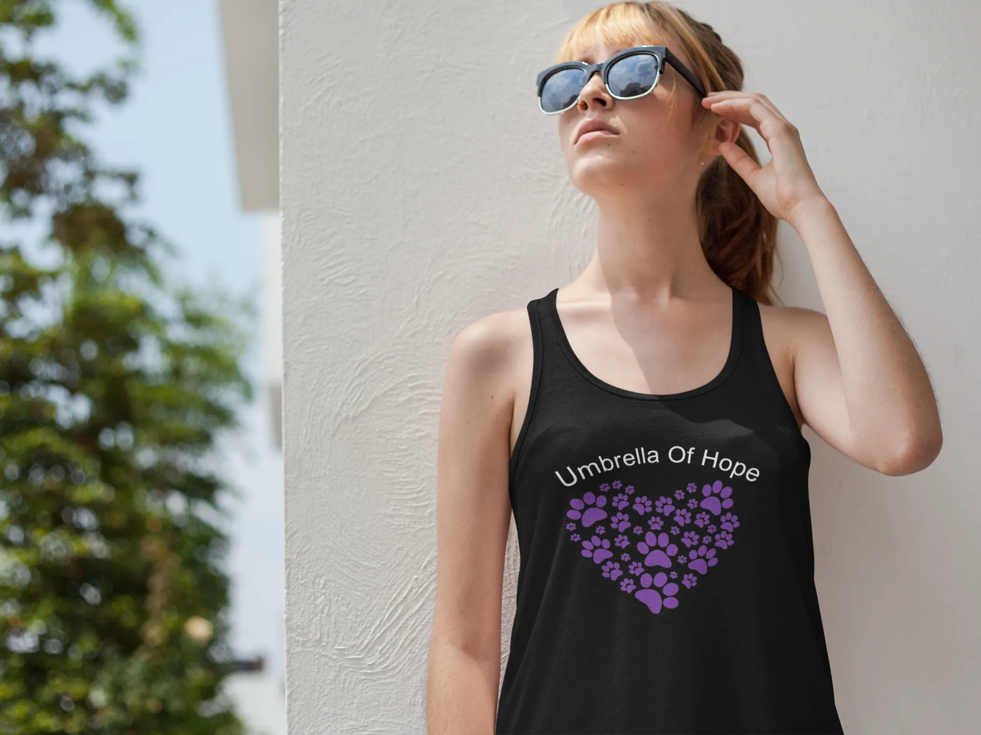 Umbrella of Hope Flowy Heart Paw Tank (Available in several colors)