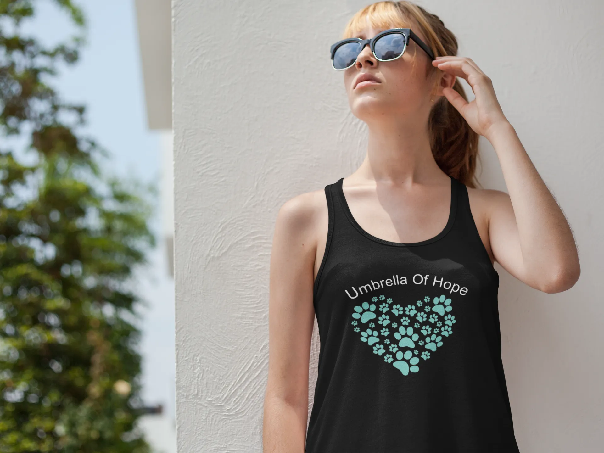 Umbrella of Hope Flowy Heart Paw Tank (Available in several colors)