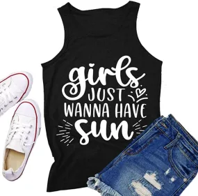 Women Girls Just Wanna Have Sun Flowy Tank Top