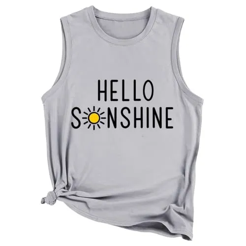 Women Hello Sunshine Vacation Beach Tank Tops