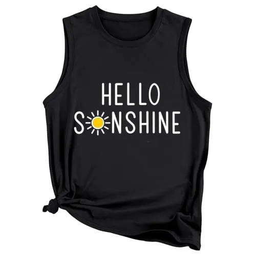 Women Hello Sunshine Vacation Beach Tank Tops