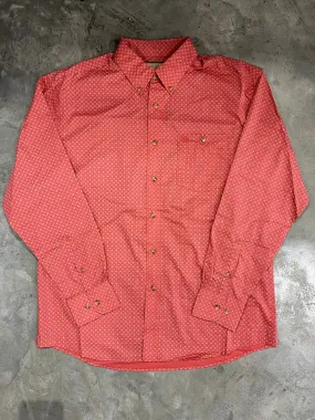 Wrangler Diamond Printed Washed Red Classic LS Button Down